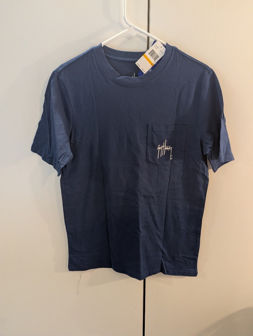 Guy Harvey Men's Small Navy Pocket T-Shirt with Signature Logo NWT